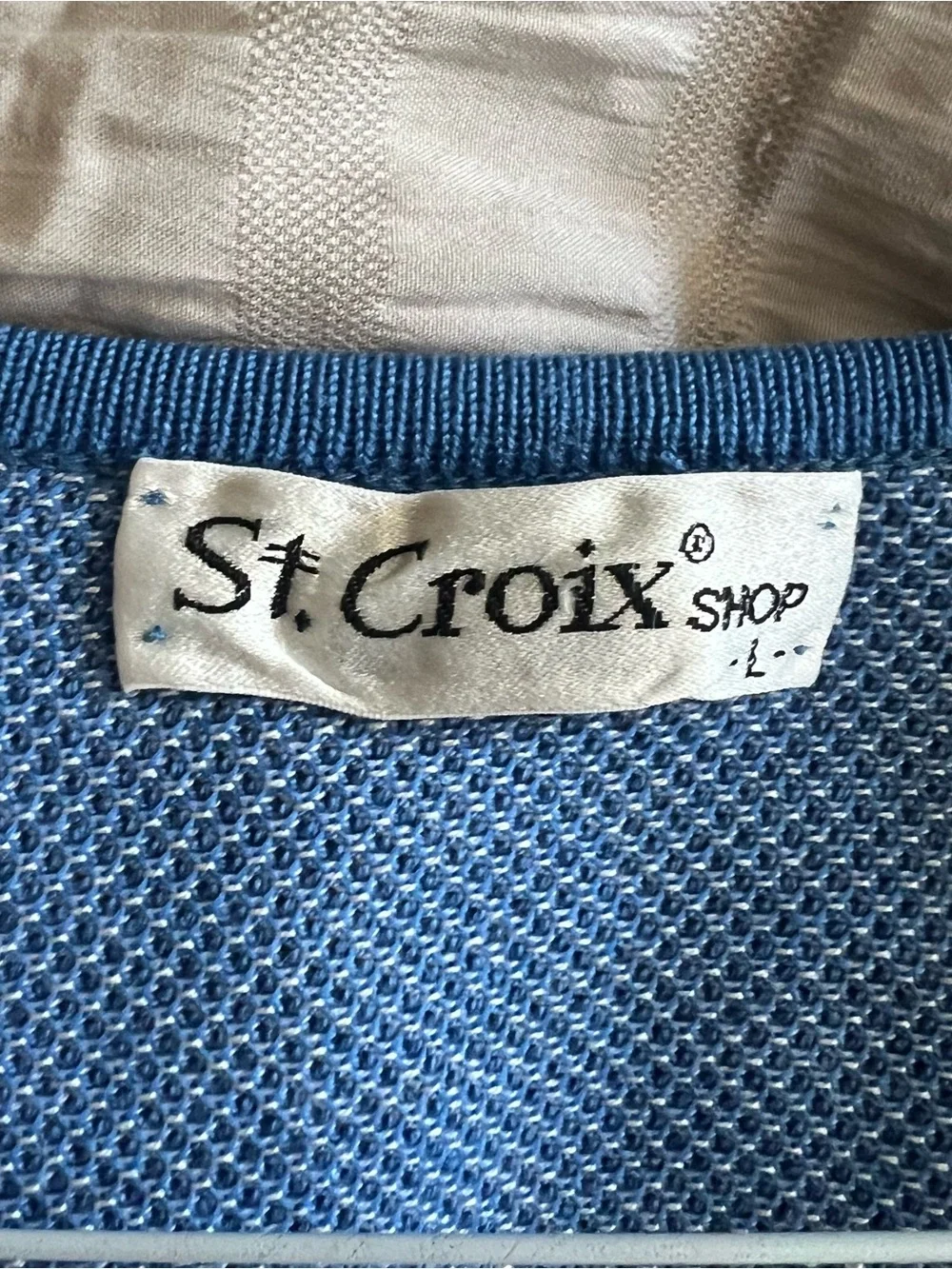 St. Croix Men's Sky Blue V-Neck Sweater